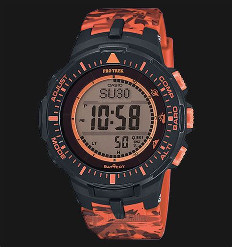 Casio Pro Trek Prg Cm Dr Tough Solar Digital Dial Orange Camouflage