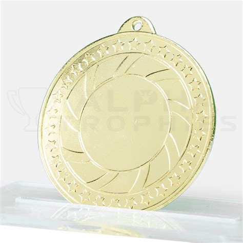 Generic Mm Centre Wreath Medal Mm Gold Alpha Trophies