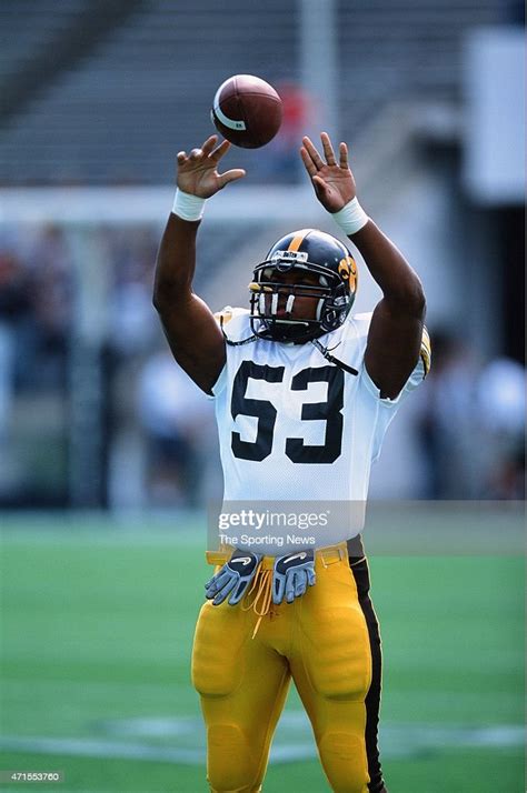 Kevin Worthy Of The Iowa Hawkeyes Warms Up Against The Penn State