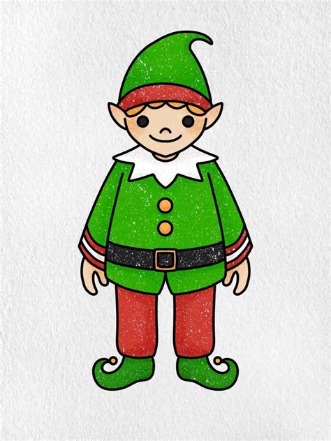 Christmas Elf Drawing Helloartsy