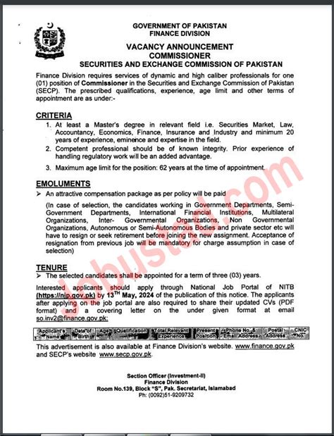 Latest Finance Division Govt Of Pakistan Jobs In Islamabad May