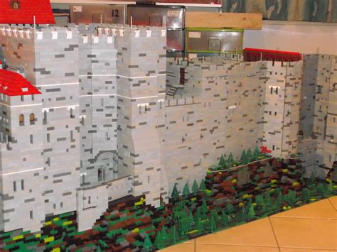 a large lego castle made to look like it is in the middle of a building