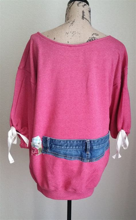 Sale Upcycled Sweatshirt Remade Shirt Reconstructed Shirt Upcycle