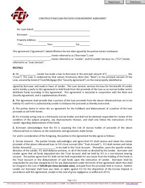 Fillable Online Lawinsider Comclausedisbursement Of