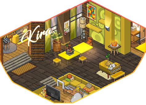 Habbo Yellow Themed Livingroom Pixel Art Games Pixel Art Design