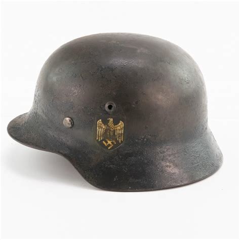 At Auction WWII German Army M 35 Double Decal Camo Helmet