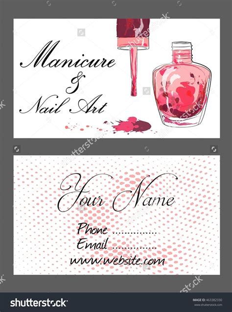 Set Of Business Cards For Manicure And Nail Art Stock Vector