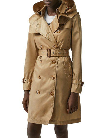 Burberry Kensington Eco Nylon Trench Coat In Beige Modesens