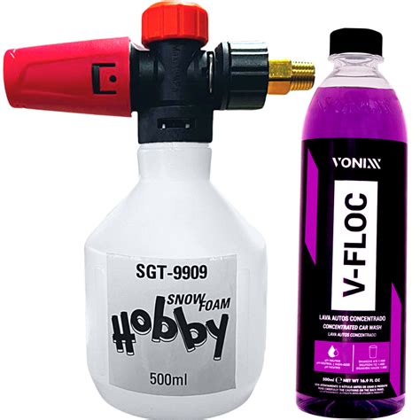 Shampoo Para Snow Foam - Shampoo para Snow Foam V-Floc 500ml + Mini Canhão de Espuma Hobby Sigma ...