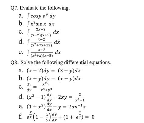 Solved B ∫x2sinxdx C ∫ X−2 X 5 2x−3dx D ∫ X2 7x 12 X−2dx