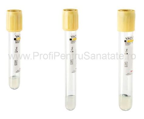 Vacutainer biochimie cu clot activator și gel separator Vol 5ml