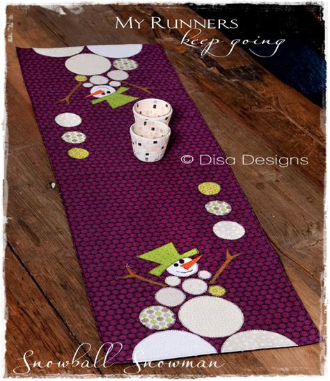 From Disa Designs Snowball Snowman Christmas Quilts Quilted Table