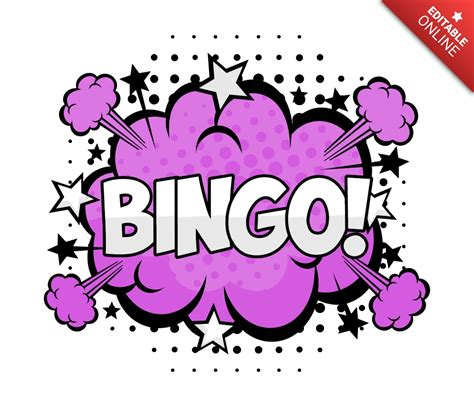 Bingo Plantilla De Efecto De Texto De Estilo C Mic Pop Art Modelo