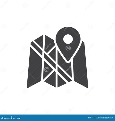 Map With Map Pointer Icon Vector Filled Flat Sign Solid Pictogram