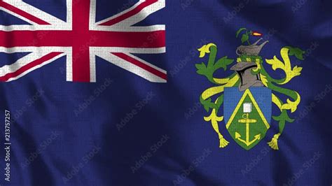 Vid O Stock Pitcairn Islands Flag Realistic K Fps Flag Of The