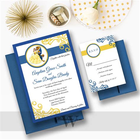 Beauty and the Beast Wedding Invitations Disney Weddings