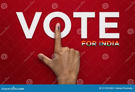 Male Indian Voter Hand With Voting Sign Or Ink Pointing Vote For India