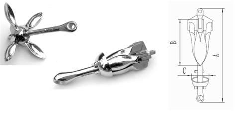 New Stainless Steel Folding Grapnel Anchor 1 65 Lb