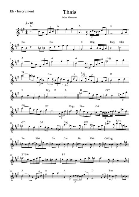 Thais Arr Fabio Eduardo De Oliveira By J Massenet Sheet Music For