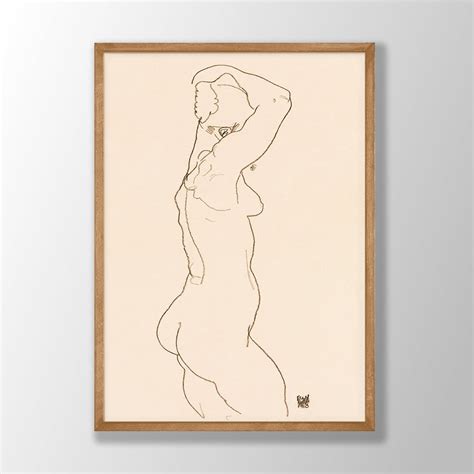 Egon Schiele Print Seated Nude Girl Clasping Her Left Knee Etsy