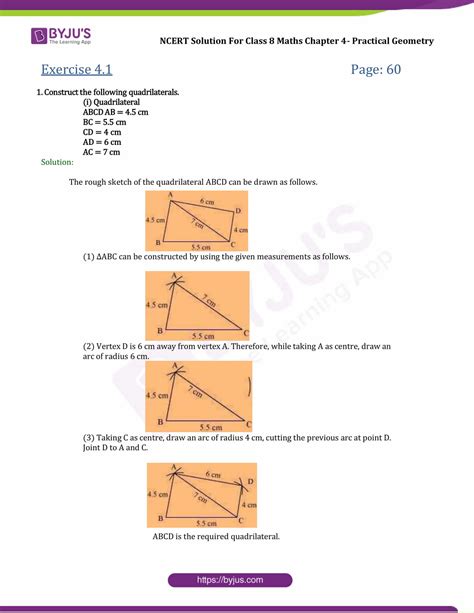 Ncert Solutions Class 8 Maths Chapter 4 Practical Geometry