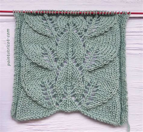 Les Points De Tricot Point De Feuilles Au Tricot