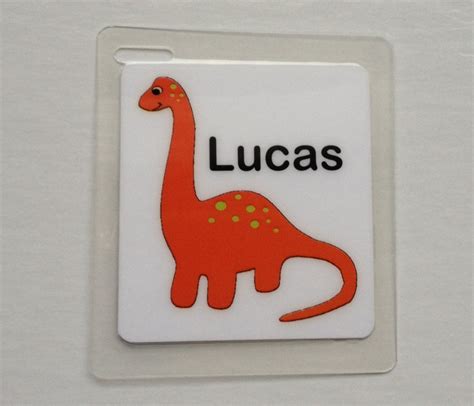 Dinosaur Party Favor Dinosaur Name Tag Kids Bag Tag by Toddletags