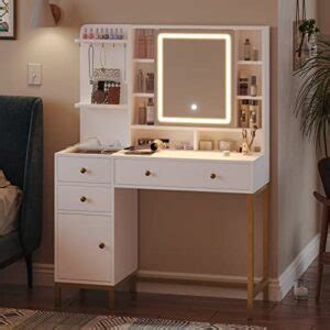 Aogllati Makeup Vanity With Lights In Colors White Vanity Desk With