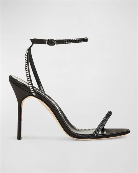 Manolo Blahnik Rocar Oscar Sculptural Ankle Strap Sandals Neiman Marcus