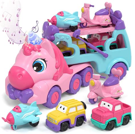 Lehoo Castle Toddler Girl Toys, 5-in-1 Toy Cars for Girls with Lights ...