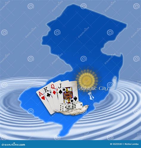 Atlantic City, New Jersey (Kaart) Stock Illustratie - Illustration of