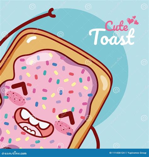 Cute Toast Kawaii Cartoon Stock Vector Illustration Of Sweet 111436124