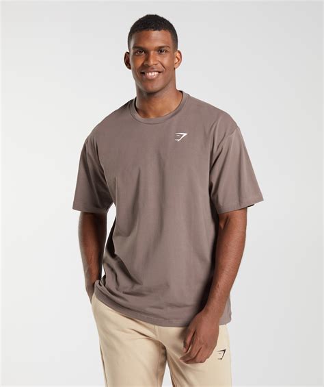 Gymshark Essential Oversized T Shirt Truffle Brown Gymshark