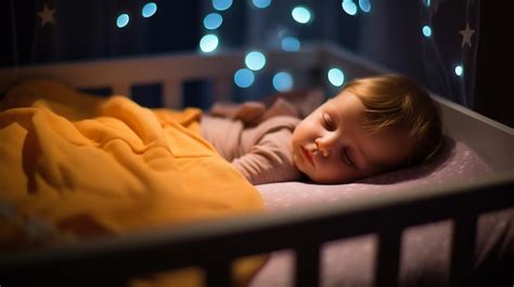 Premium AI Image Peaceful Baby Sleeping In Crib