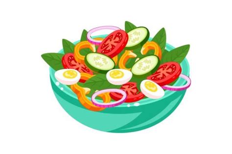 Salad Illustration In Cartoon Style Hea Graphic By Pch Vector