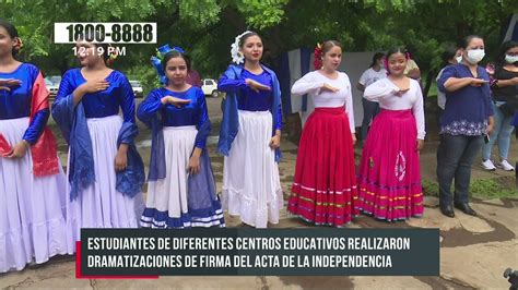 Dramatizan Estudiantes De Nicaragua La Firma Del Acta De Independencia