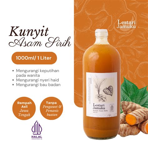 Jual Jamu Kunyit Asam Sirih Liter Ml Ready To Drink Shopee