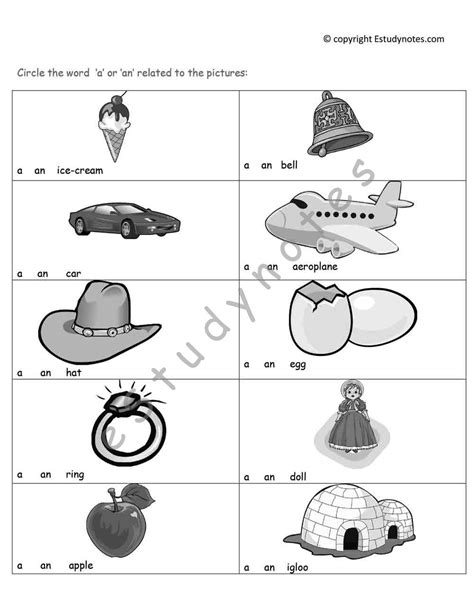 English Worksheets For Kg