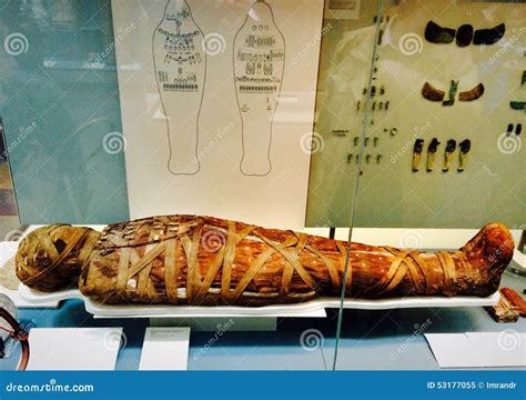 Momia Egipcia En British Museum En Londres Imagen Editorial Imagen De