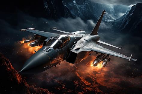 Premium AI Image | Fighter jet in action Fighter jet fighter flying in ...