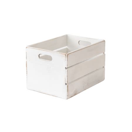 Large White Wooden Crate - Stylish Storage Solution