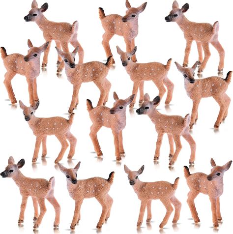 Skylety 14 Pieces Miniature Deer Figurines For Crafts Deer