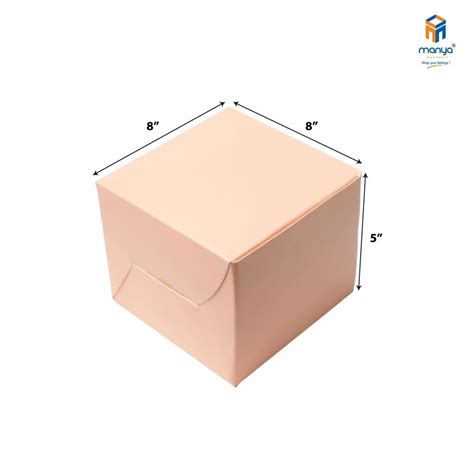 Non Printed Duplex Paper 8 X8 X5 Cake Box Pastel 500 Gram Without