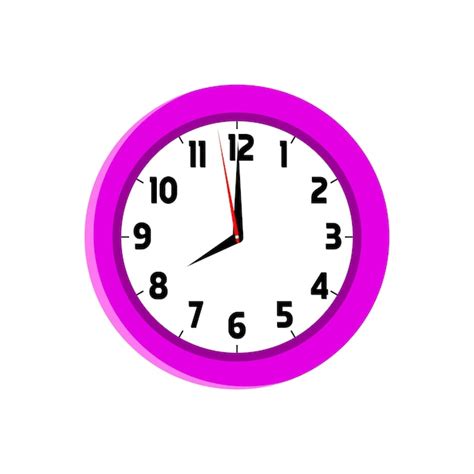 Un Reloj Morado Con La Hora A Las Vector Premium