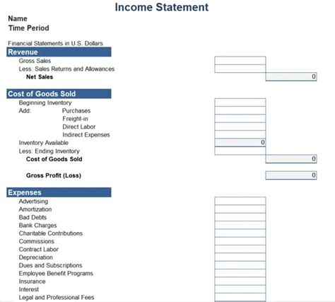 10 Best Income Statement Excel Templates And Formats Word Excel Formats