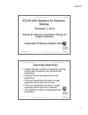 Econ Lecture Pdf Econ Statistics For