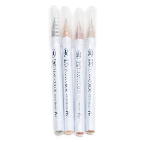 Zig Clean Colour Real Brush Neutral Set 4 Sketching Equipment