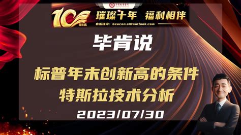 【毕肯说，美股访谈】标普年末创新高的条件 特斯拉技术分析 Eric老师专访 0730 毕肯十周年庆火热进行中 Youtube