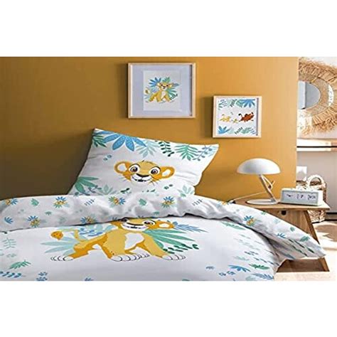 Housse De Couette Simba Le Roi Lion Blanc Jaune X Cm