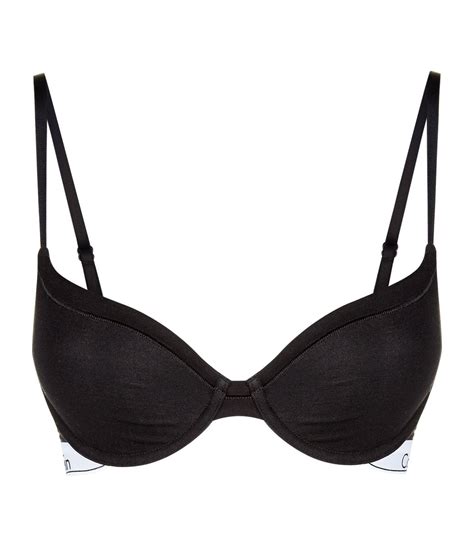 Calvin Klein Cotton Logo T Shirt Bra In Black Lyst